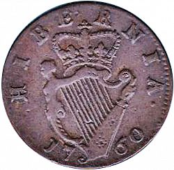 Large Reverse for Farthing 1760 coin