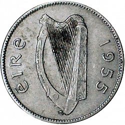 Large Obverse for 1s - Shilling 1955 coin