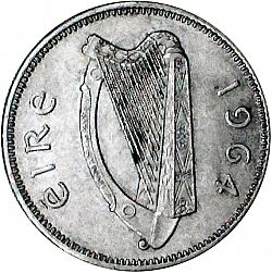 Large Obverse for 1s - Shilling 1964 coin