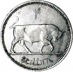 Large Reverse for 1s - Shilling 1964 coin