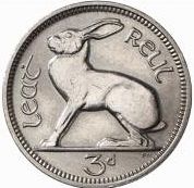 Large Reverse for 3d - 3 Pence 1963 coin