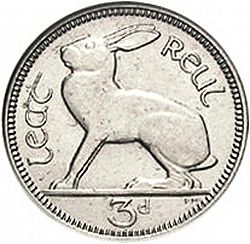 Large Reverse for 3d - 3 Pence 1933 coin