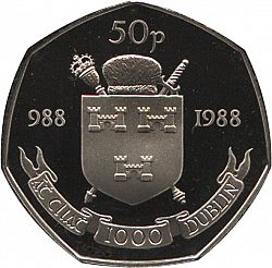 Large Reverse for 50P - Fifty Pence 1988 coin