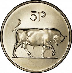Large Reverse for 5P - Five Pence 1971 coin
