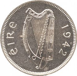 Large Obverse for 6d - 6 Pence 1942 coin