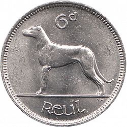Large Reverse for 6d - 6 Pence 1935 coin