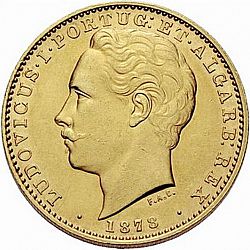 Large Obverse for 10000 Réis ( Coroa ) 1878 coin