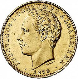 Large Obverse for 10000 Réis ( Coroa ) 1879 coin