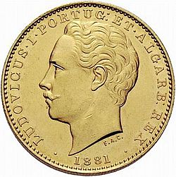 Large Obverse for 10000 Réis ( Coroa ) 1881 coin