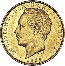 Large Obverse for 10000 Réis ( Coroa ) 1885 coin