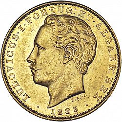 Large Obverse for 10000 Réis ( Coroa ) 1885 coin