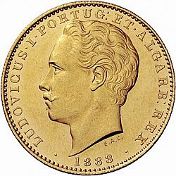 Large Obverse for 10000 Réis ( Coroa ) 1888 coin