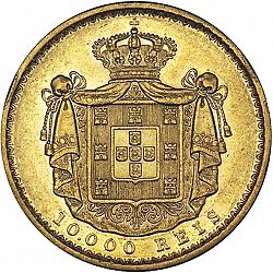 Large Reverse for 10000 Réis ( Coroa ) 1885 coin
