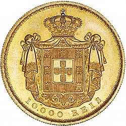 Large Reverse for 10000 Réis ( Coroa ) 1889 coin
