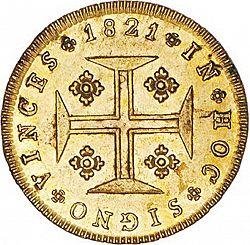Large Reverse for 1200 Réis ( Quartinho ) 1821 coin