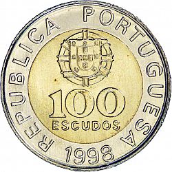 Large Obverse for 100 Escudos 1998 coin