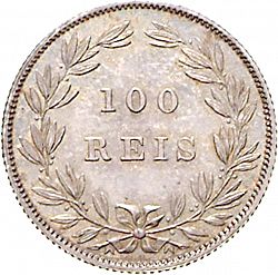 Large Reverse for 100 Réis ( Tostâo ) 1876 coin