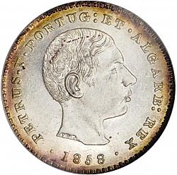 Large Obverse for 100 Réis ( Tostâo ) 1858 coin