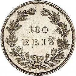 Large Reverse for 100 Réis ( Tostâo ) 1861 coin