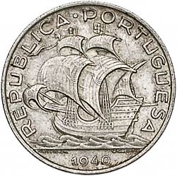 Large Obverse for 10 Escudos 1940 coin