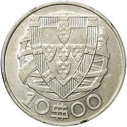Large Reverse for 10 Escudos 1934 coin