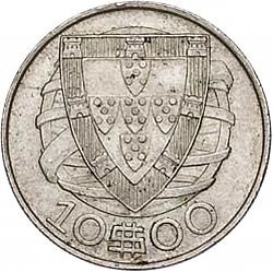 Large Reverse for 10 Escudos 1940 coin