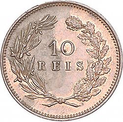 Large Reverse for 10 Réis 1891 coin