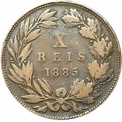 Large Reverse for 10 Réis 1885 coin