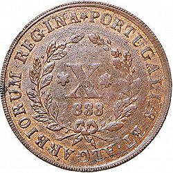 Large Reverse for 10 Réis 1833 coin