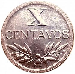 Large Reverse for 10 Centavos 1946 coin