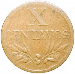 Large Reverse for 10 Centavos 1957 coin