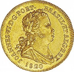 Large Obverse for 1600 Réis ( Escudo ) 1820 coin