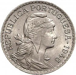 Large Obverse for 1 Escudo 1945 coin