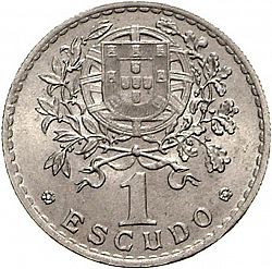 Large Reverse for 1 Escudo 1945 coin