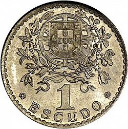 Large Reverse for 1 Escudo 1952 coin