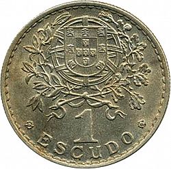 Large Reverse for 1 Escudo 1966 coin