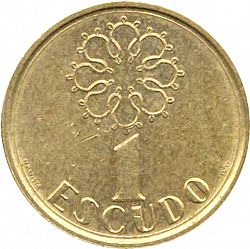 Large Reverse for 1 Escudo 1990 coin