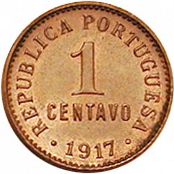 Large Reverse for 1 Centavo 1917 coin
