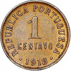 Large Reverse for 1 Centavo 1918 coin