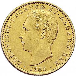 Large Obverse for 2000 Réis ( Quinto de  Coroa ) 1868 coin
