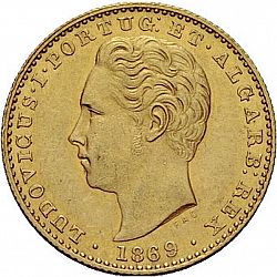 Large Obverse for 2000 Réis ( Quinto de  Coroa ) 1869 coin