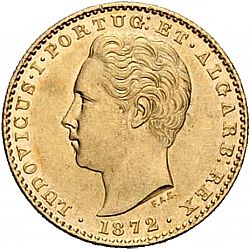 Large Obverse for 2000 Réis ( Quinto de  Coroa ) 1872 coin