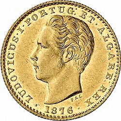 Large Obverse for 2000 Réis ( Quinto de  Coroa ) 1876 coin
