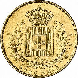 Large Reverse for 2000 Réis ( Quinto de  Coroa ) 1864 coin