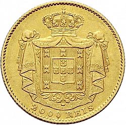 Large Reverse for 2000 Réis ( Quinto de  Coroa ) 1868 coin