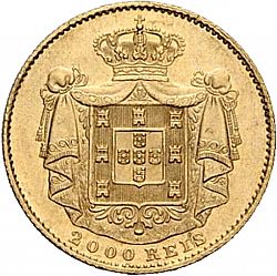 Large Reverse for 2000 Réis ( Quinto de  Coroa ) 1872 coin