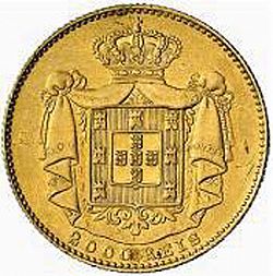Large Reverse for 2000 Réis ( Quinto de  Coroa ) 1875 coin