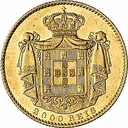 Large Reverse for 2000 Réis ( Quinto de  Coroa ) 1876 coin