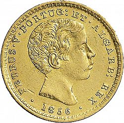 Large Obverse for 2000 Réis ( 1/5 Coroa ) 1856 coin