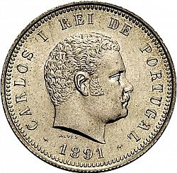 Large Obverse for 200 Réis ( Dois Tostôes ) 1891 coin